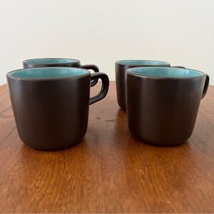 Vintage MCM Mikasa Bristol Blue Coffee/Tea Mug Set of 4